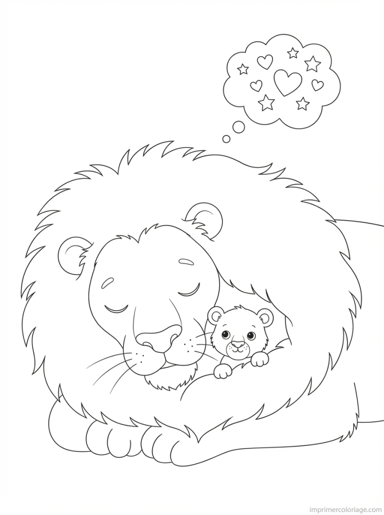 coloriage lion cute lionceau criniere - dessin gratuit &agrave; imprimer