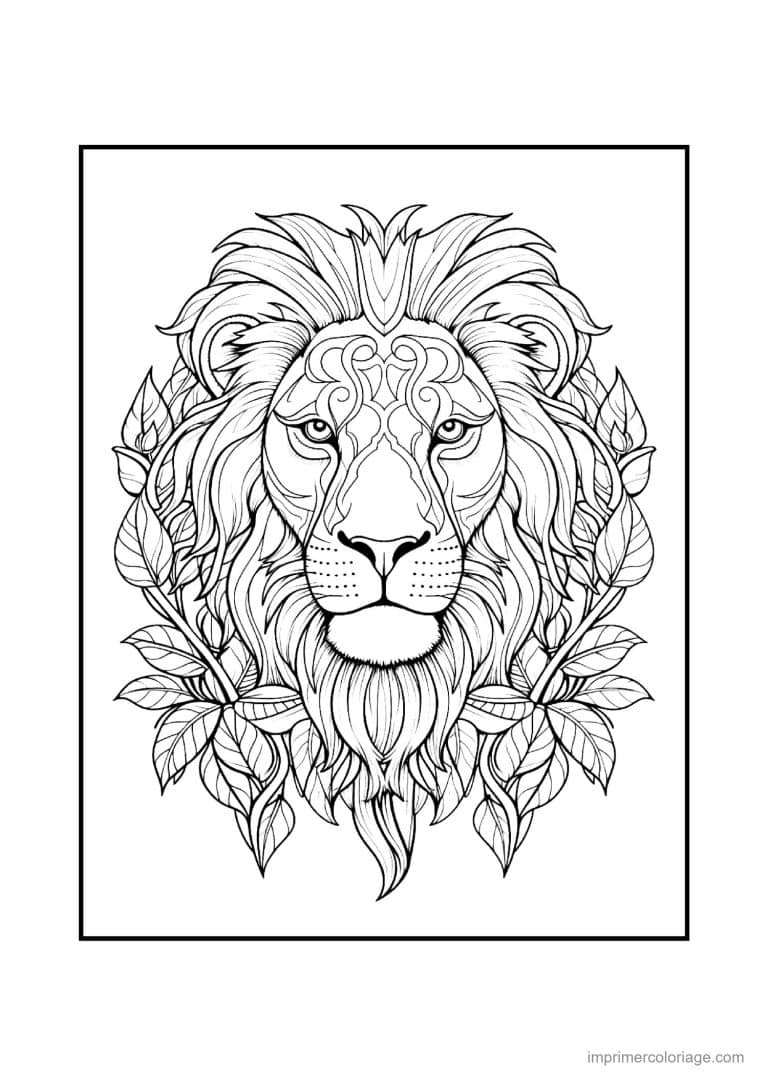 coloriage lion mandala 03 - dessin gratuit &agrave; imprimer