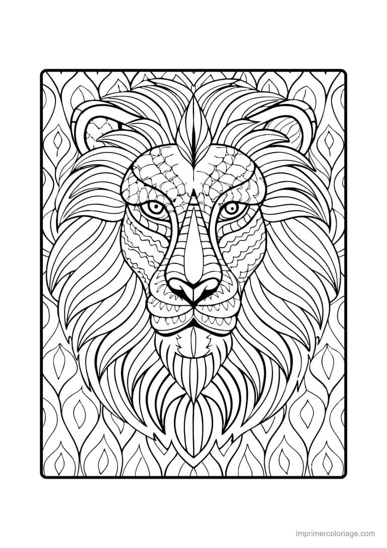 coloriage lion mandala 25 - dessin gratuit &agrave; imprimer