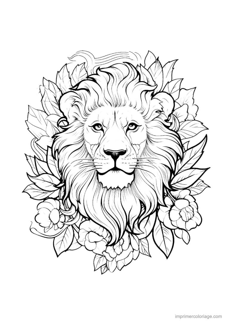 coloriage lion mandala 35 - dessin gratuit &agrave; imprimer