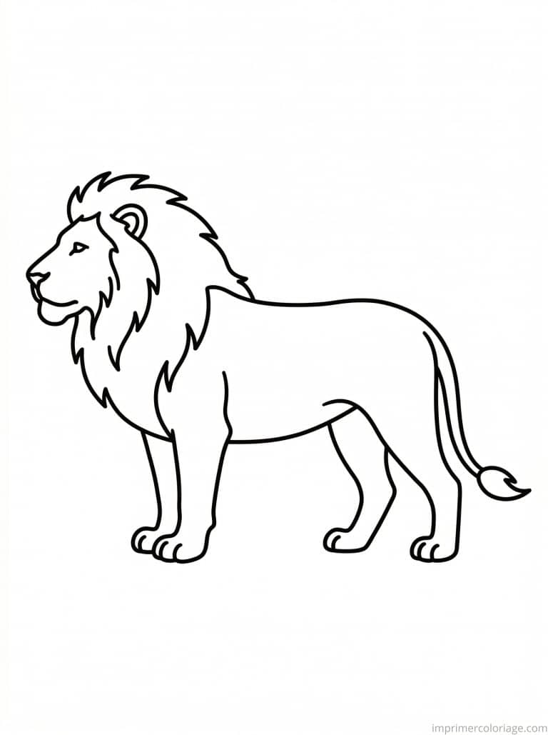 coloriage lion profil criniere - dessin gratuit &agrave; imprimer