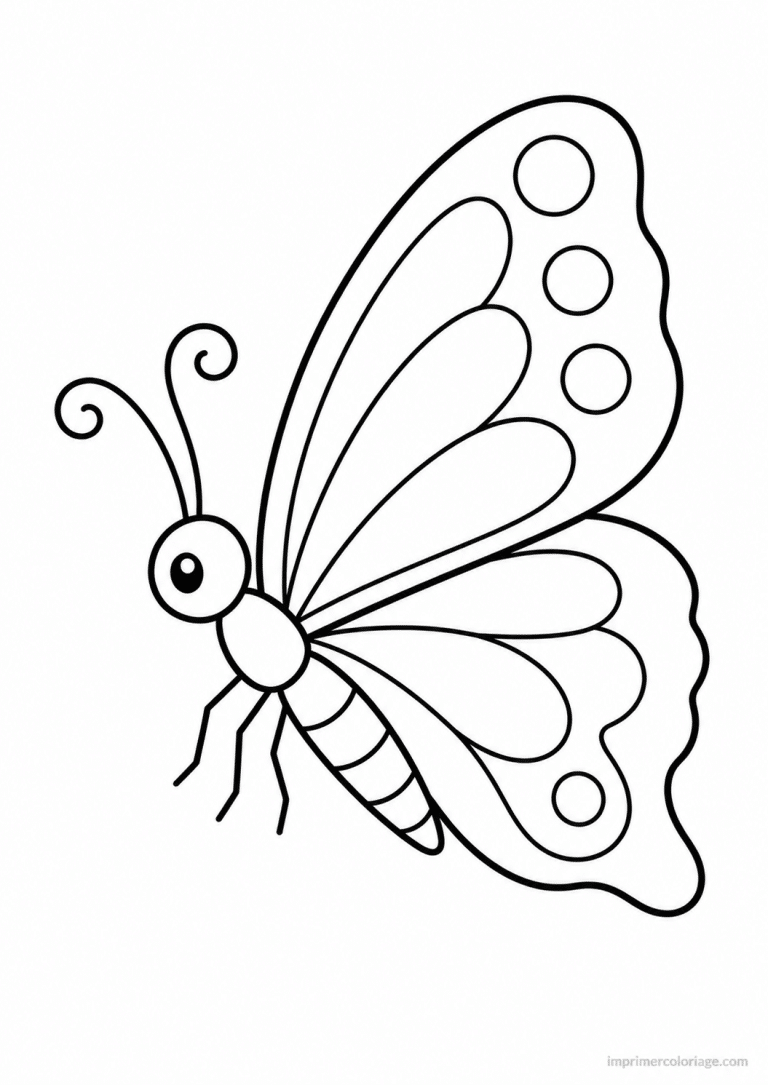 coloriage papillon cute profil ailes hautes - dessin gratuit &agrave; imprimer