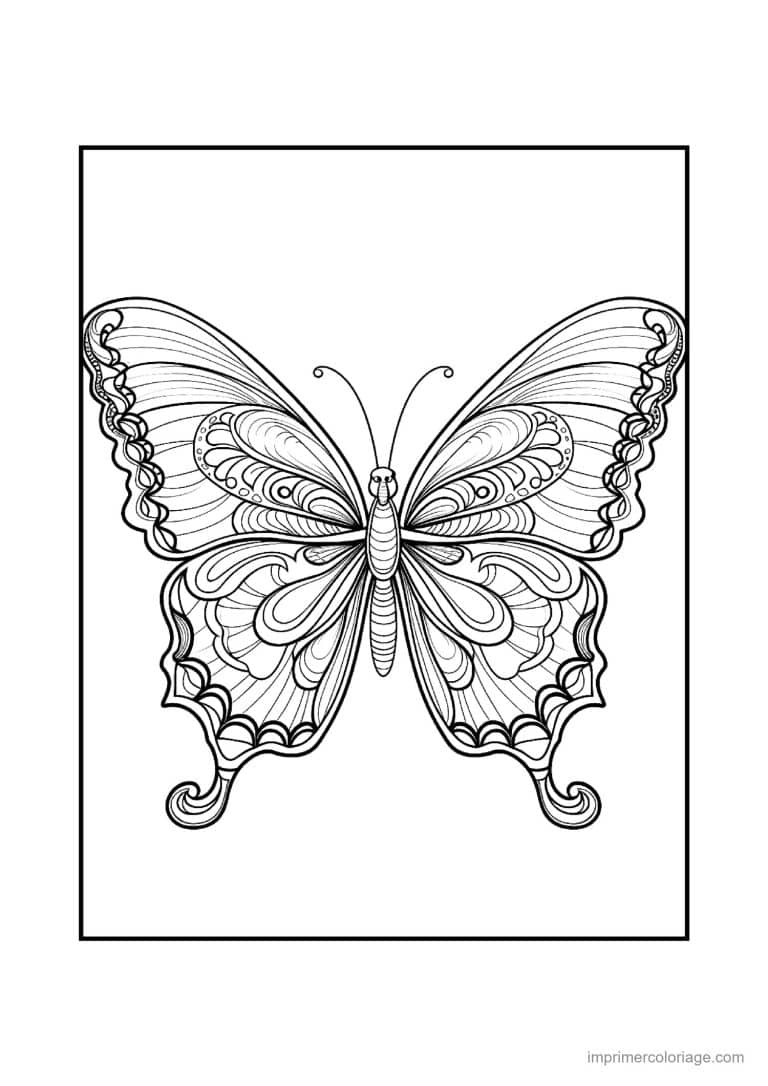 coloriage papillon mandala 02 - dessin gratuit &agrave; imprimer