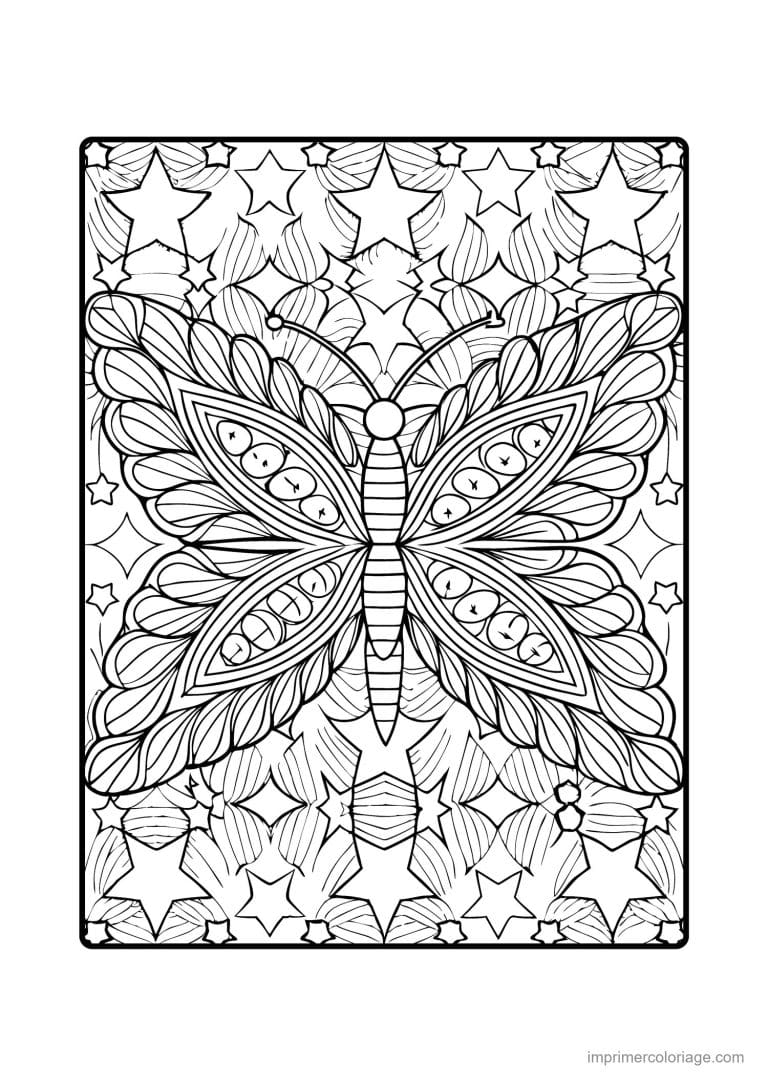 coloriage papillon mandala 07 - dessin gratuit &agrave; imprimer