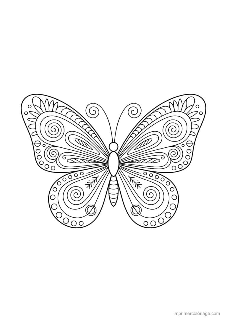 coloriage papillon mandala 10 - dessin gratuit &agrave; imprimer