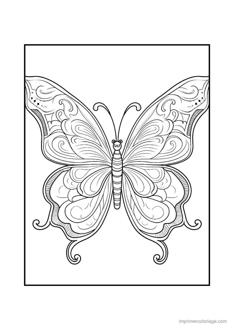 coloriage papillon mandala 22 - dessin gratuit &agrave; imprimer