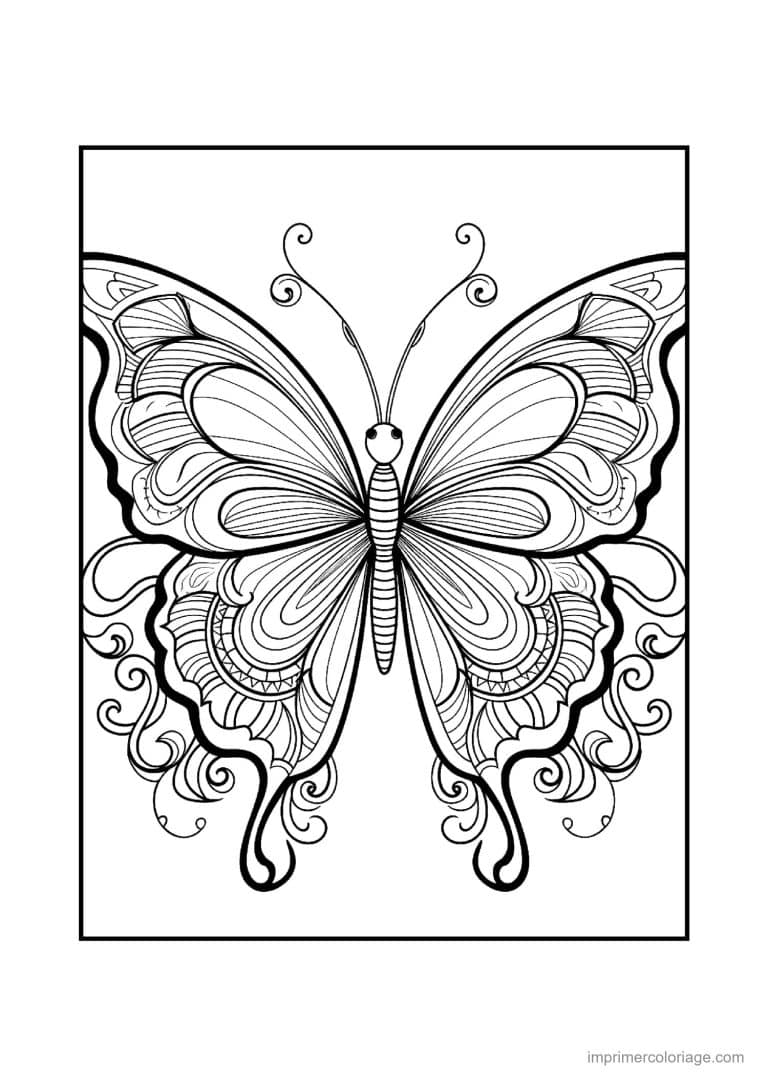 coloriage papillon mandala 23 - dessin gratuit &agrave; imprimer
