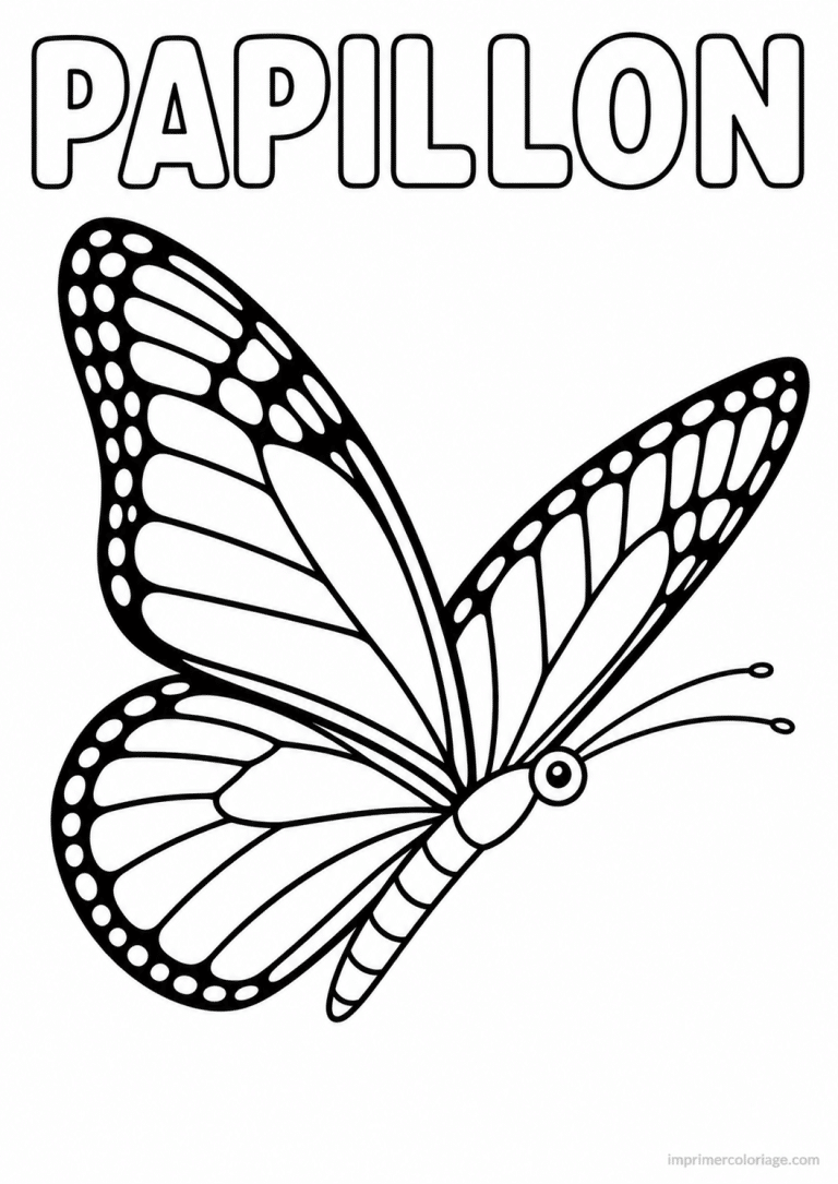 coloriage papillon titre monarque profil - dessin gratuit &agrave; imprimer