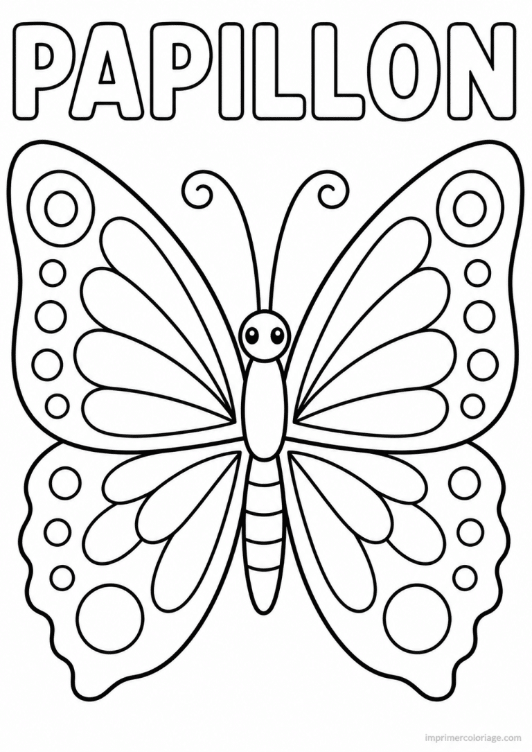 coloriage papillon titre symetrie haut - dessin gratuit &agrave; imprimer
