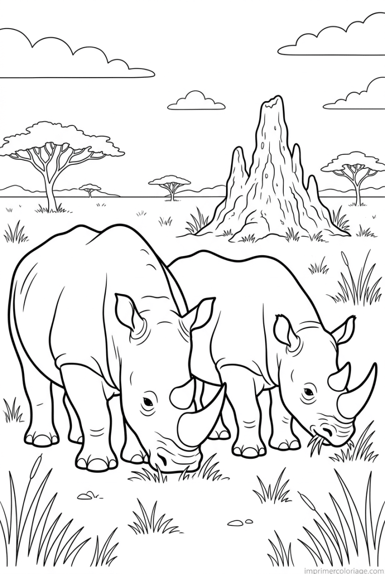 coloriage rhinoceros blanc noir contraste à imprimer coloriage rhinoceros blanc noir contraste - dessin gratuit à imprimer