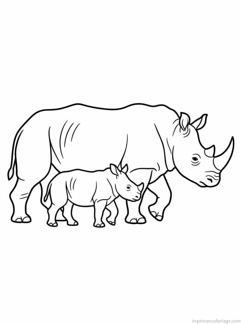 coloriage rhinoceros mere bebe ventre à imprimer coloriage rhinoceros mere bebe ventre - dessin gratuit à imprimer