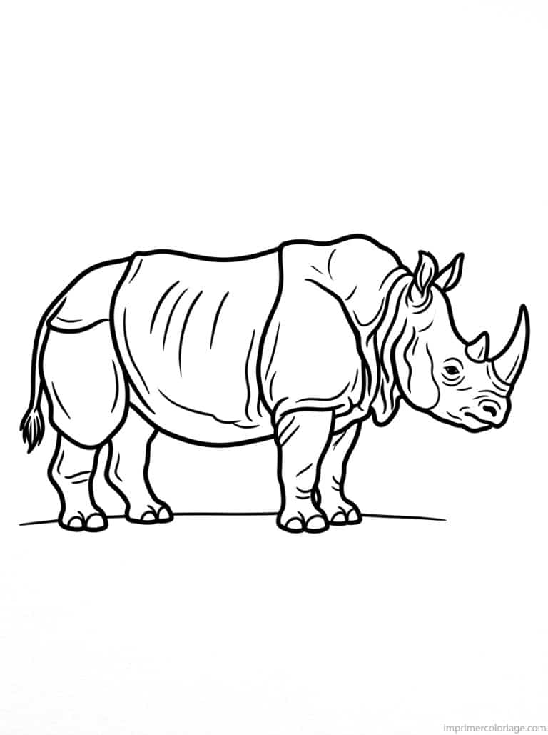 coloriage rhinoceros profil corne à imprimer coloriage rhinoceros profil corne - dessin gratuit à imprimer