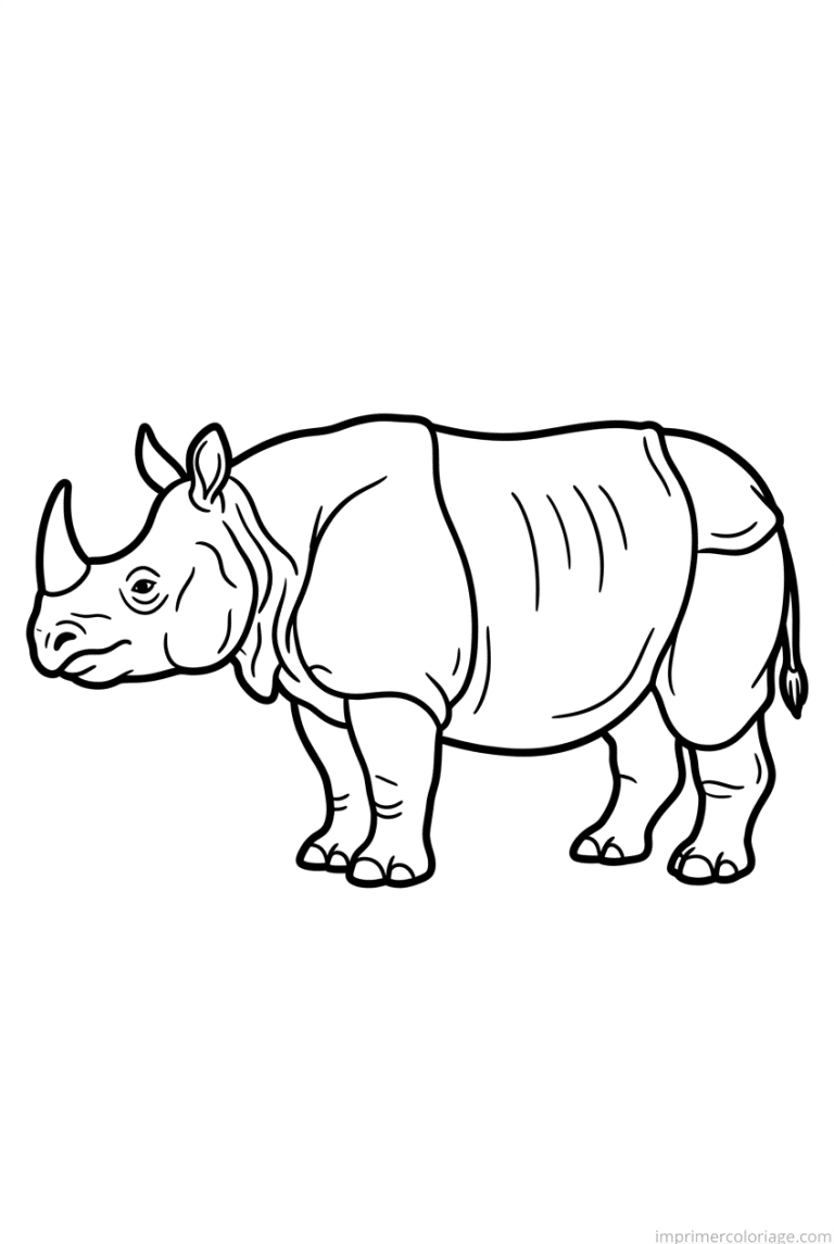 coloriage rhinoceros profil corne à imprimer coloriage rhinoceros profil corne - dessin gratuit à imprimer