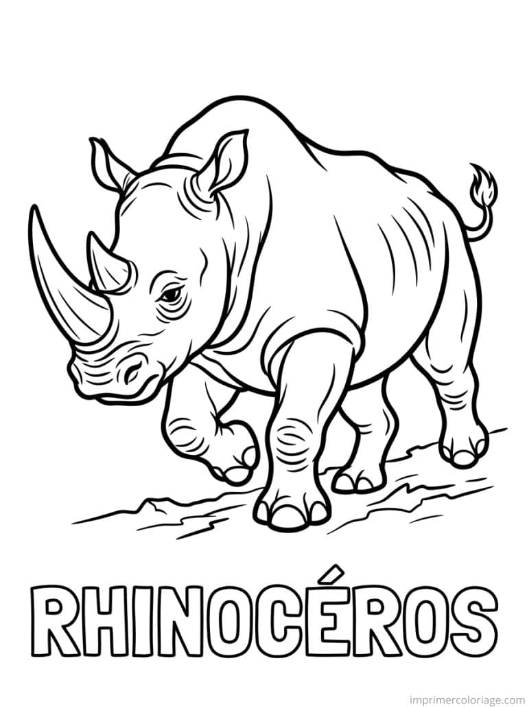 coloriage rhinoceros titre bas à imprimer coloriage rhinoceros titre bas - dessin gratuit à imprimer