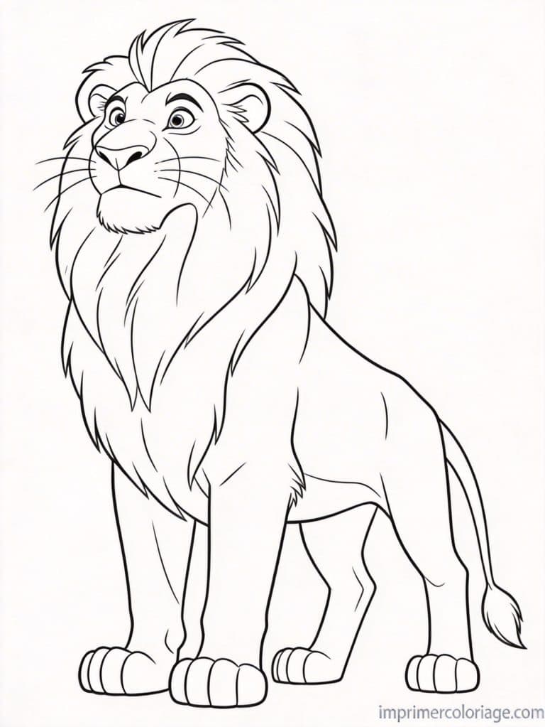 coloriage roi lion mufasa roi - dessin gratuit &agrave; imprimer