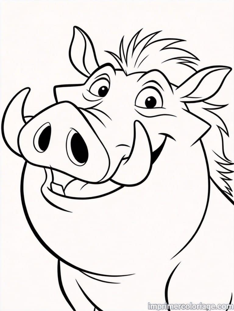 coloriage roi lion pumbaa phacoch&egrave;re - dessin gratuit &agrave; imprimer