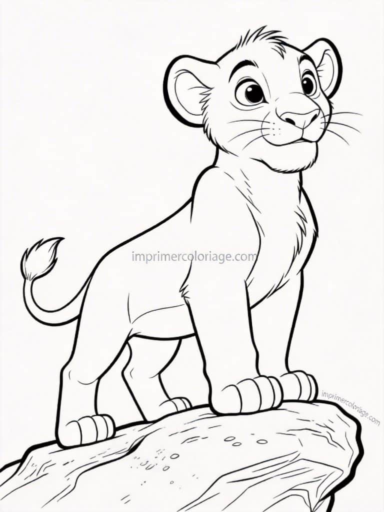 coloriage roi lion simba pride rock - dessin gratuit &agrave; imprimer