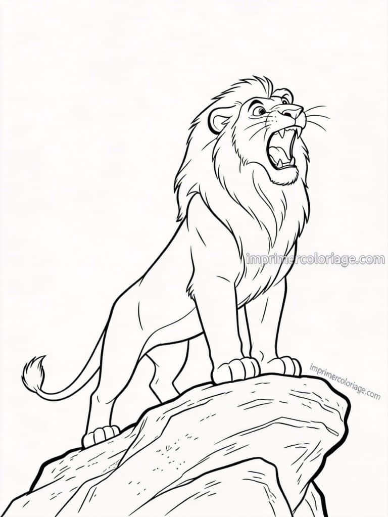 coloriage roi lion simba victoire pride rock - dessin gratuit &agrave; imprimer