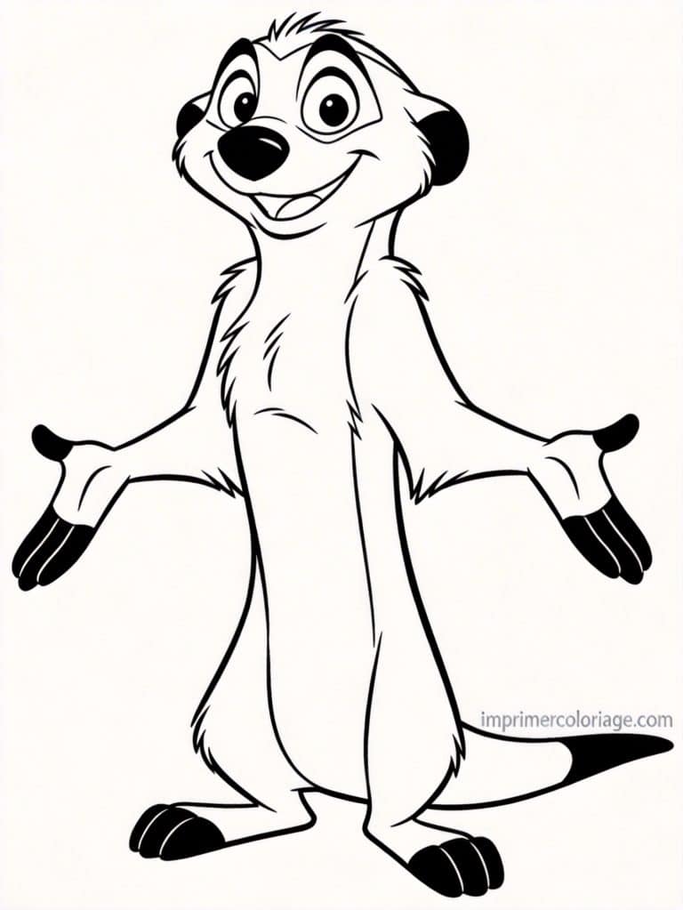 coloriage roi lion timon suricate - dessin gratuit &agrave; imprimer