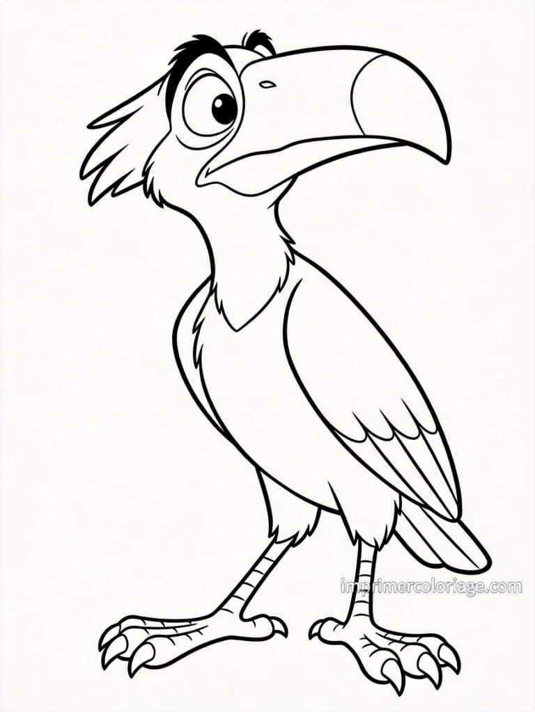 coloriage roi lion zazu calao - dessin gratuit &agrave; imprimer