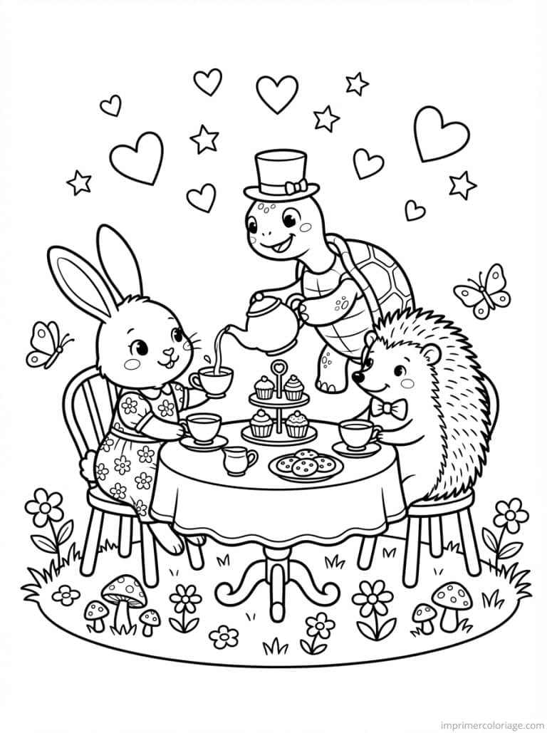 coloriage tortue the amis lapin - dessin gratuit &agrave; imprimer