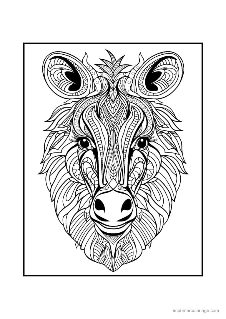 coloriage vache mandala 03 - dessin gratuit &agrave; imprimer