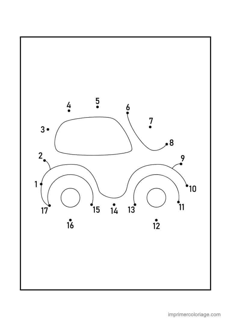 point a relier 1 a 17 voiture ronde à imprimer point a relier 1 a 17 voiture ronde - dessin gratuit à imprimer