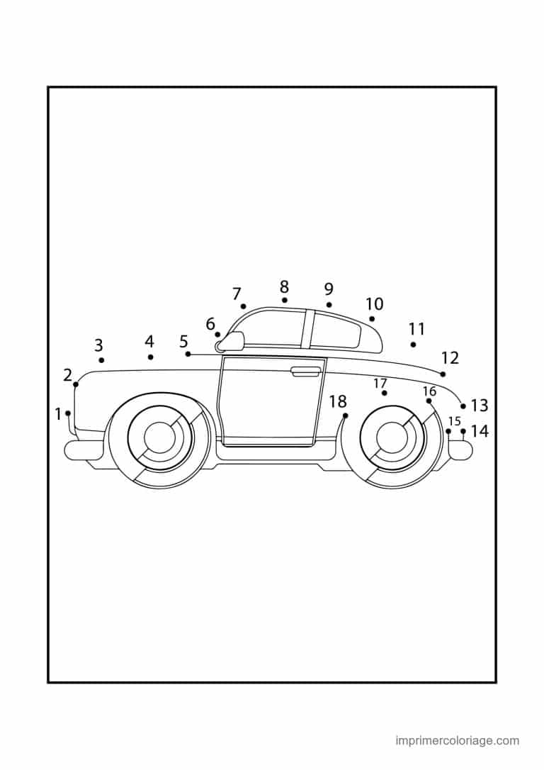 point a relier 1 a 18 voiture ancienne à imprimer point a relier 1 a 18 voiture ancienne - dessin gratuit à imprimer