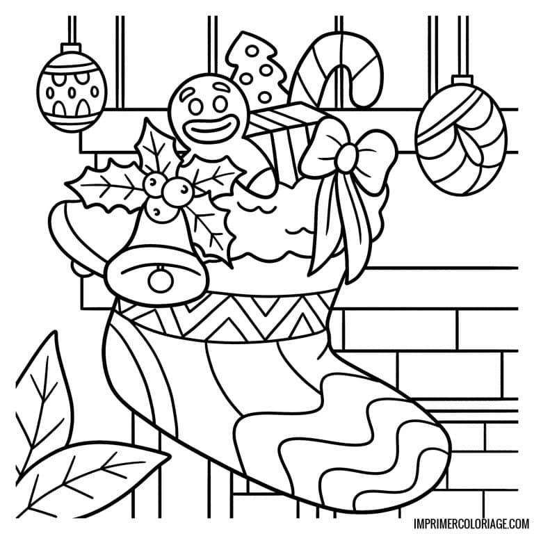 coloriage chaussette de noel &agrave; imprimer gratuit  - dessin gratuit &agrave; imprimer