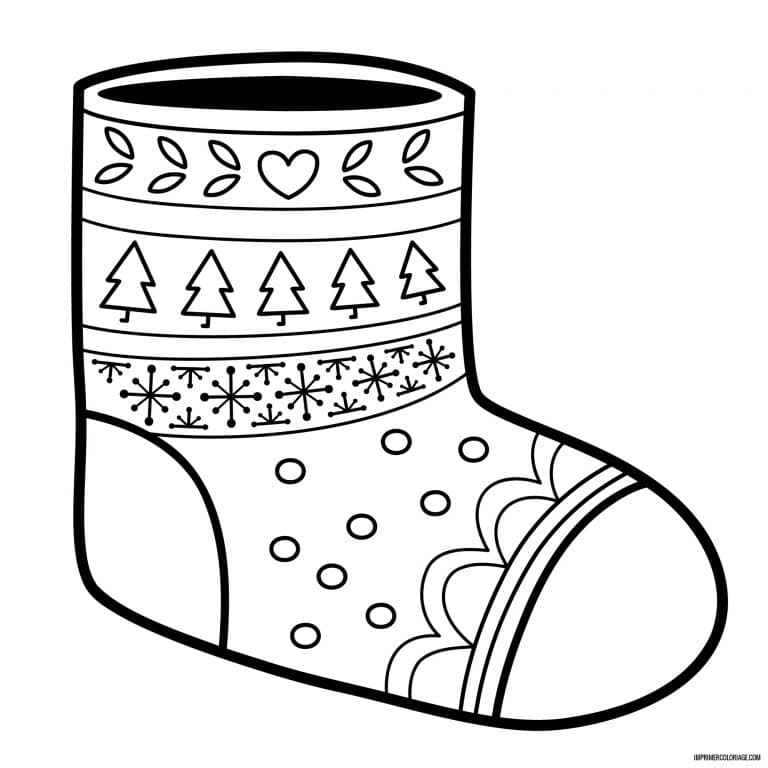 coloriage paire de chaussettes de no&euml;l - dessin gratuit &agrave; imprimer