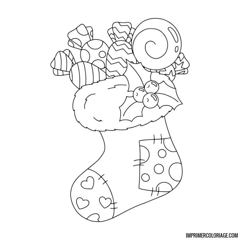 coloriage chaussette noel 17 - dessin gratuit &agrave; imprimer