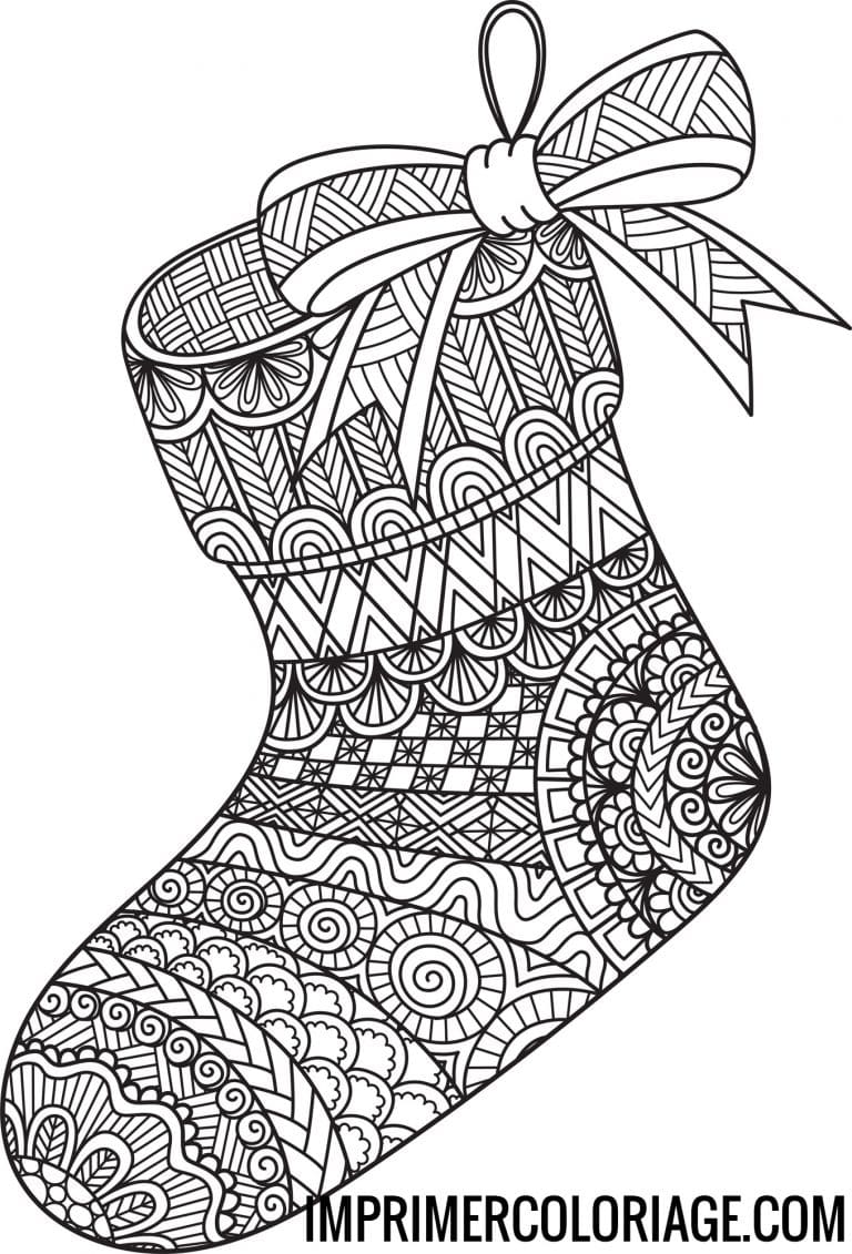 coloriage chaussette joyeux noel - dessin gratuit &agrave; imprimer