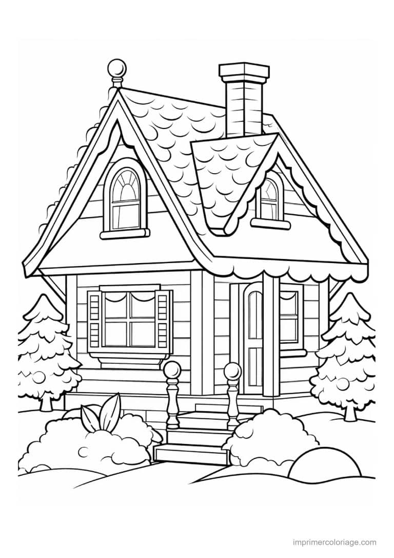 coloriage maison de noel 31 - dessin gratuit &agrave; imprimer