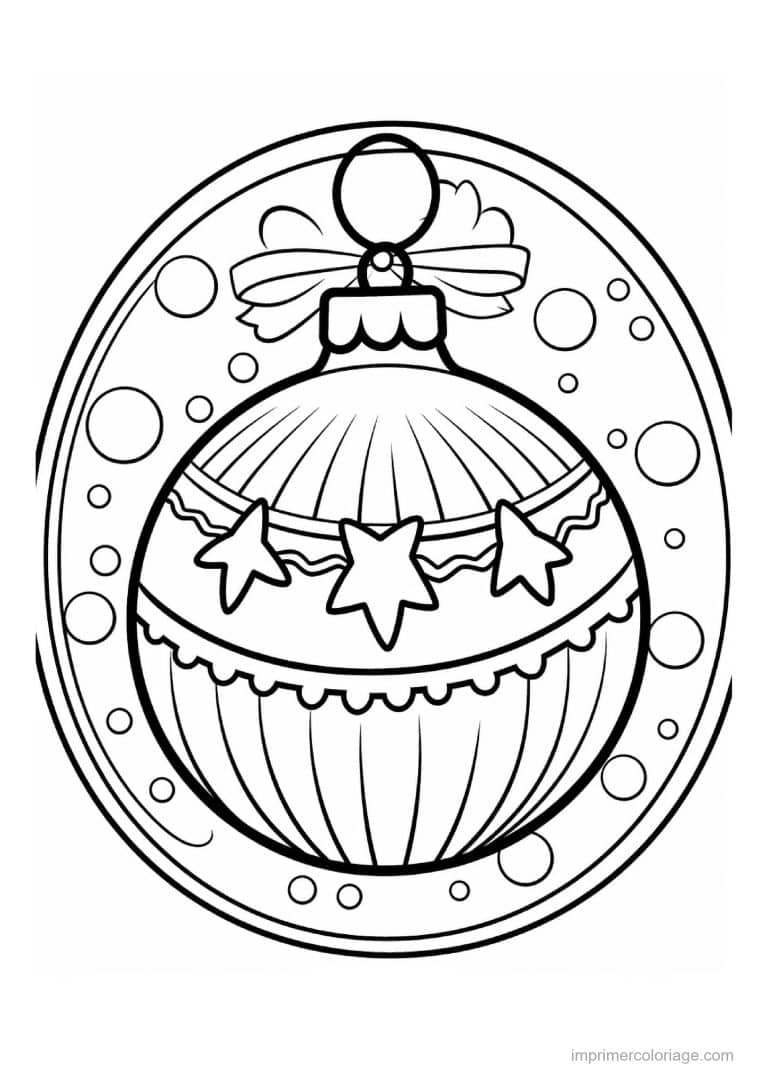 coloriage boule de noel 02 - dessin gratuit &agrave; imprimer