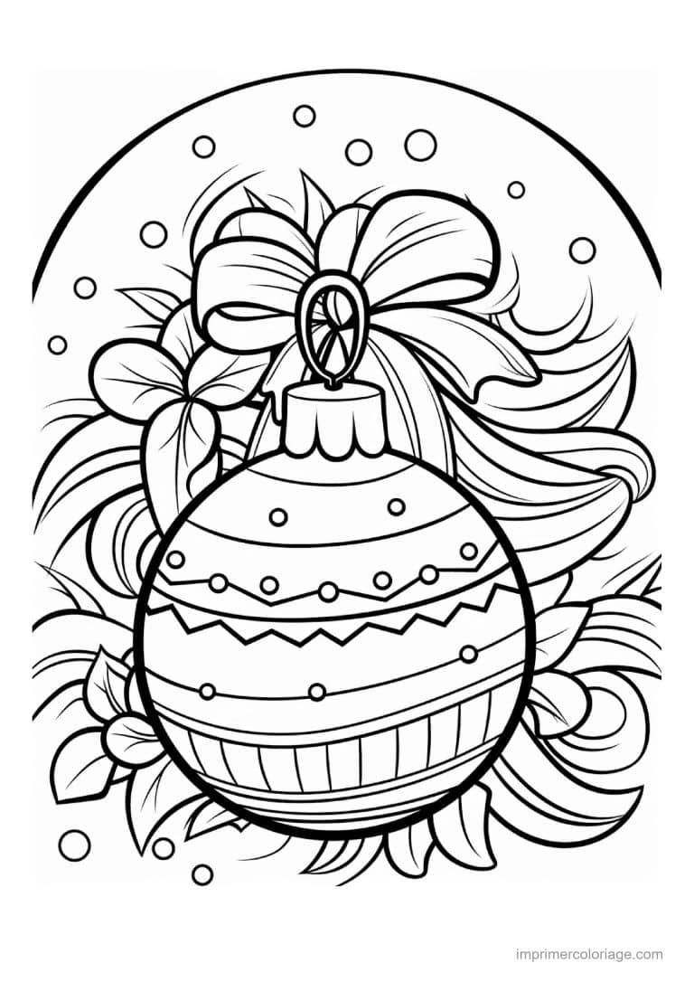 coloriage boule de noel 04 - dessin gratuit &agrave; imprimer