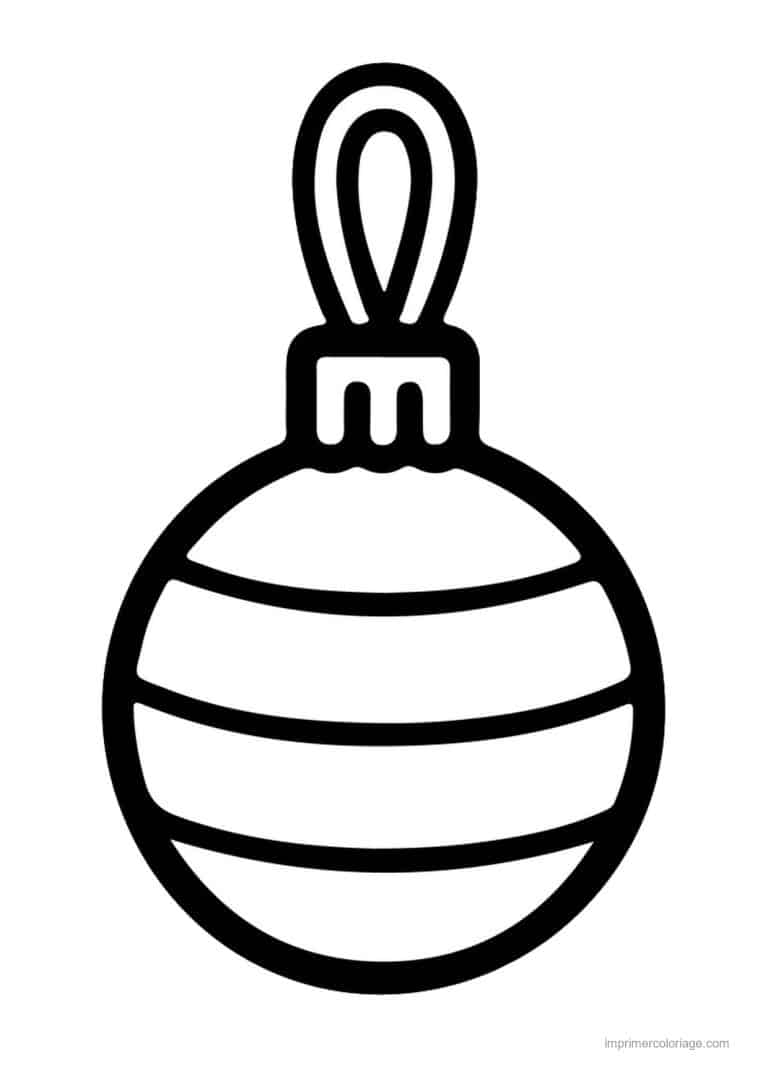 coloriage boules de noel boule noel rayee - dessin gratuit &agrave; imprimer