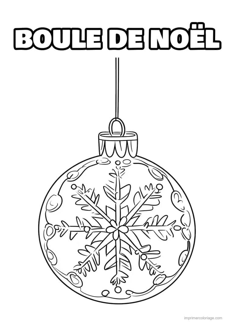 coloriage boules de noel grande boule noel flocon - dessin gratuit &agrave; imprimer