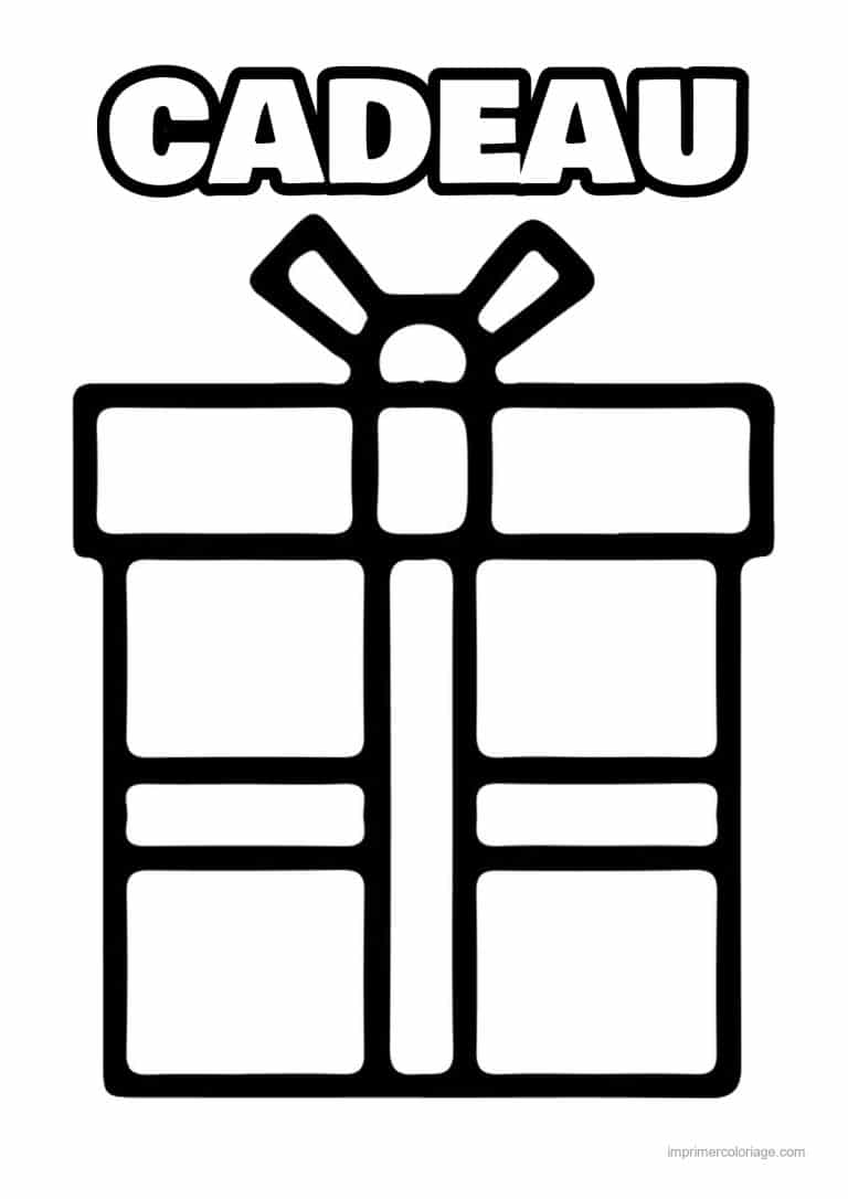 coloriage cadeau paquet cadeau noeud 2 - dessin gratuit &agrave; imprimer