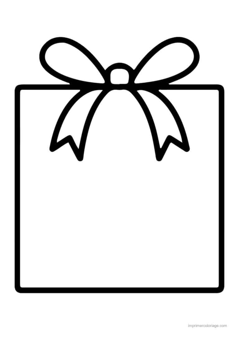 coloriage cadeau paquet cadeau noeud - dessin gratuit &agrave; imprimer