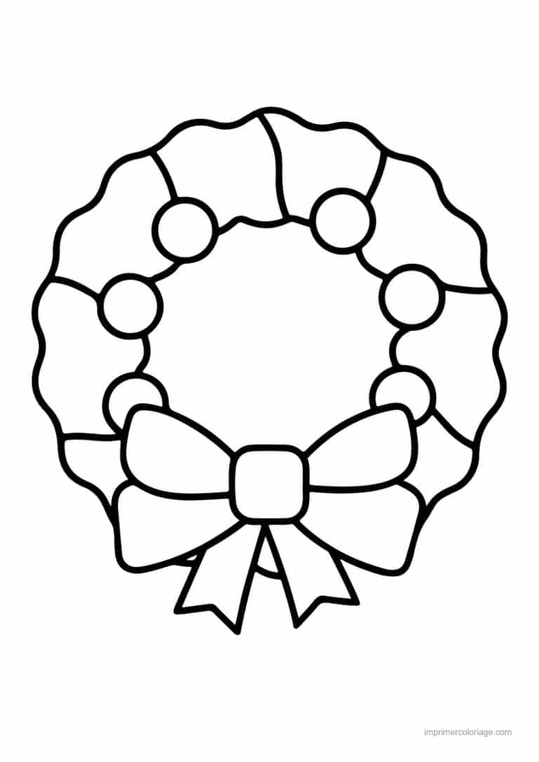coloriage couronne noel couronne noeud - dessin gratuit &agrave; imprimer