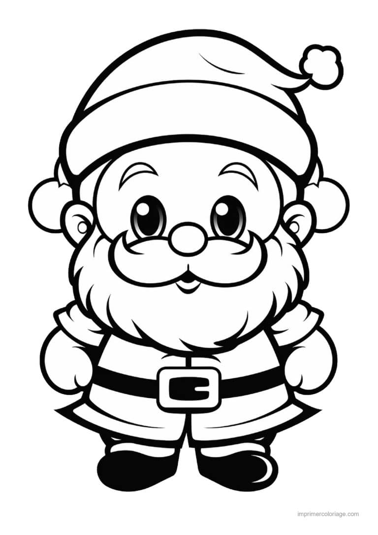coloriage noel cp pere noel grosse barbe lunettes - dessin gratuit &agrave; imprimer