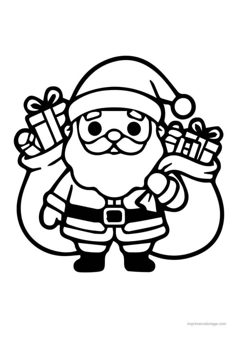 coloriage noel grande section pere noel hotte pleine cadeaux - dessin gratuit &agrave; imprimer
