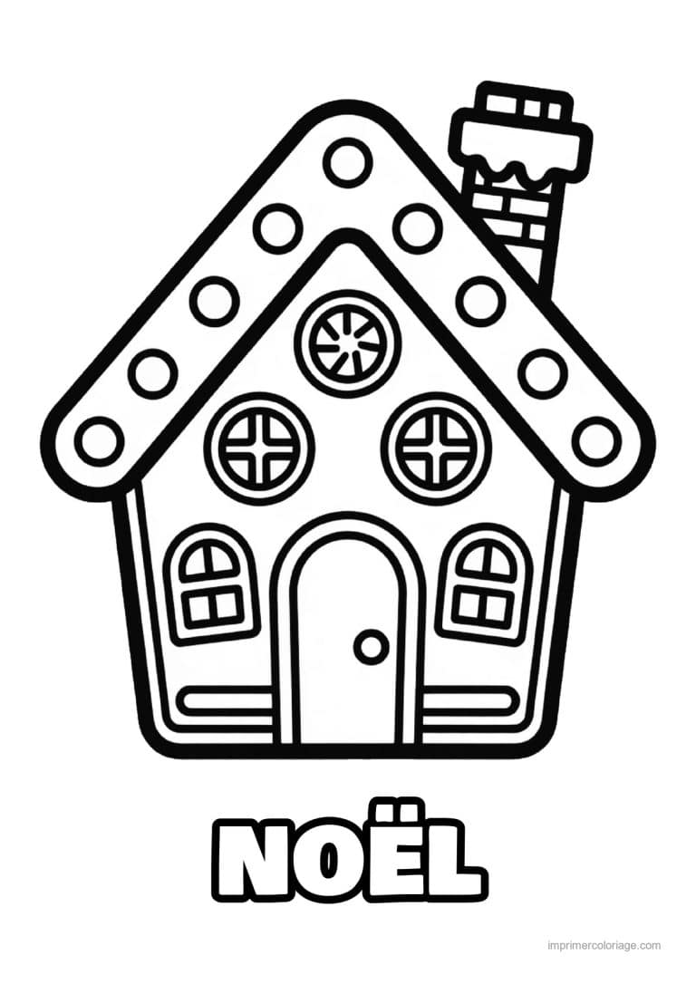coloriage noel maternelle maison pain epice gros traits - dessin gratuit &agrave; imprimer