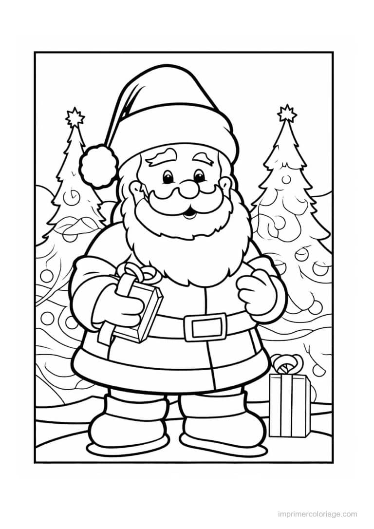 coloriage pere noel 05 - dessin gratuit &agrave; imprimer