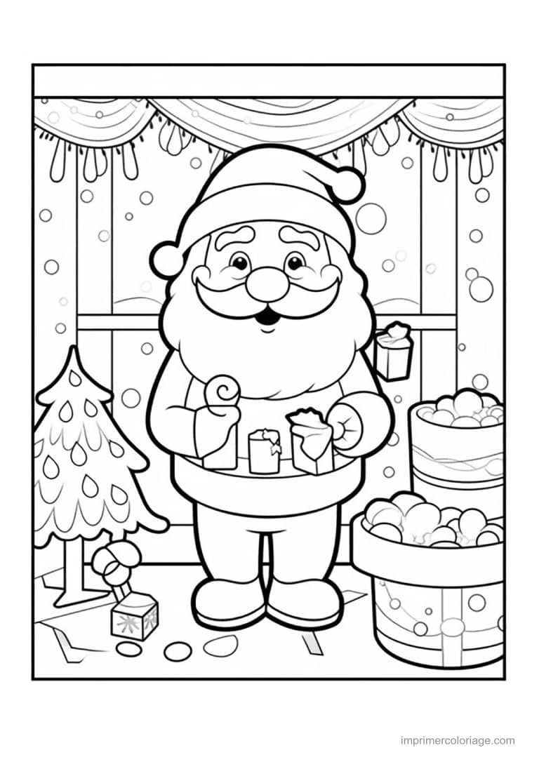 coloriage pere noel 25 - dessin gratuit &agrave; imprimer
