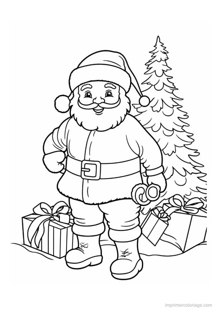 coloriage pere noel 77 - dessin gratuit &agrave; imprimer