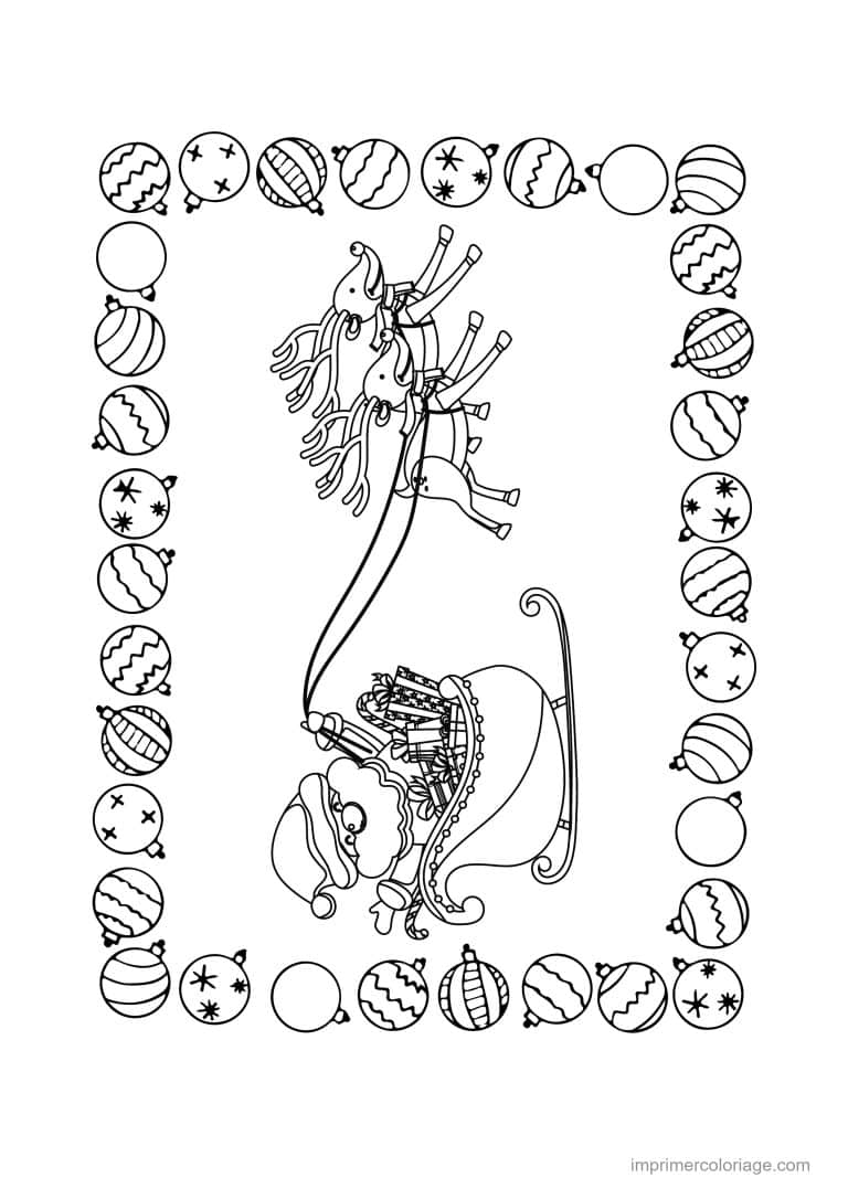 coloriage renne de noel 01 - dessin gratuit &agrave; imprimer