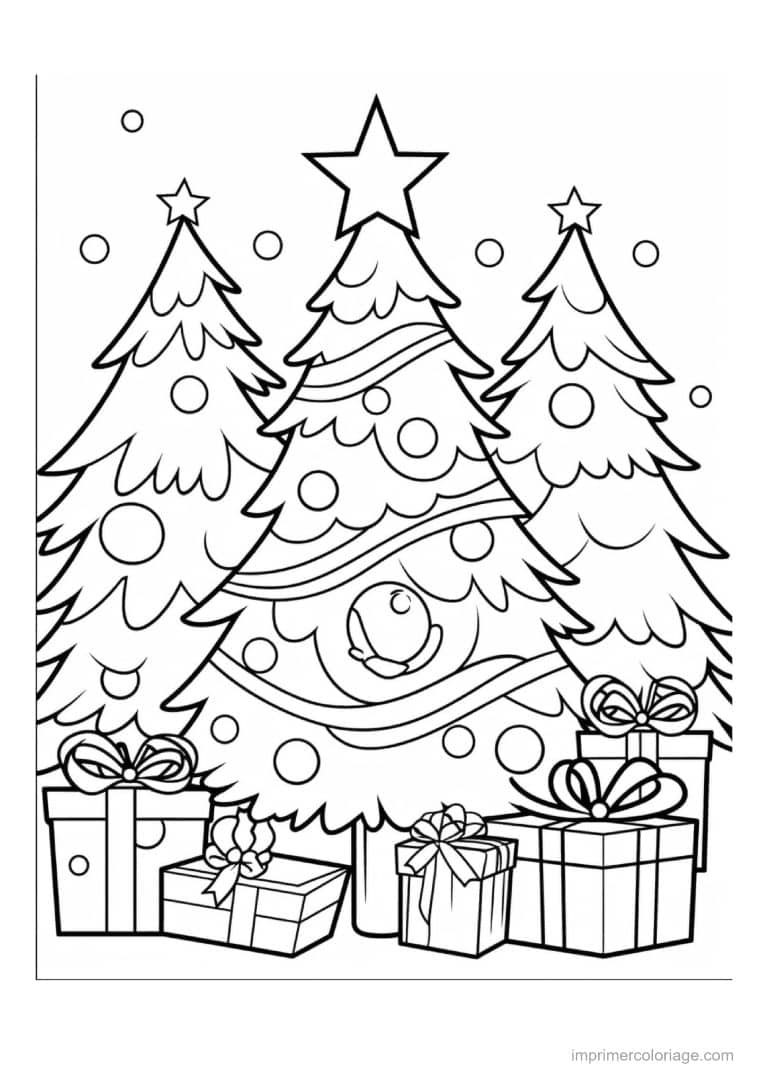 coloriage sapin de noel 01 - dessin gratuit &agrave; imprimer