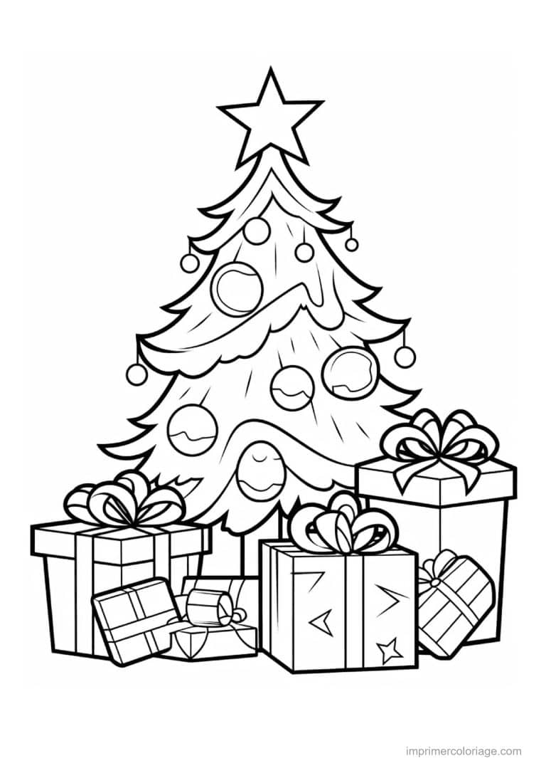 coloriage sapin de noel 09 - dessin gratuit &agrave; imprimer