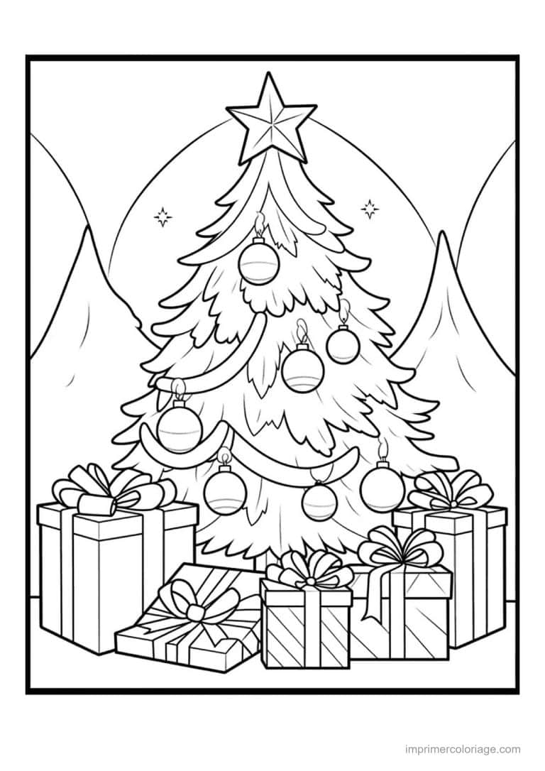 coloriage sapin de noel 25 - dessin gratuit &agrave; imprimer